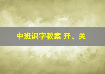 中班识字教案 开、关